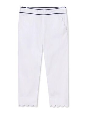 NWT Classic Prep Mindy Pants
Girls Size 10 White Scalloped
Sateen Uniform Navy